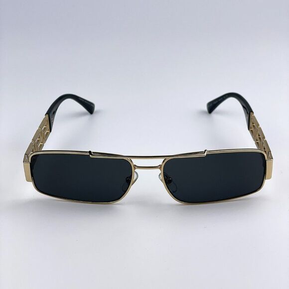 Versace VE2257 100287 Sunglasses Gold Dark Grey Metal Pilot Unisex - Picture 9 of 14